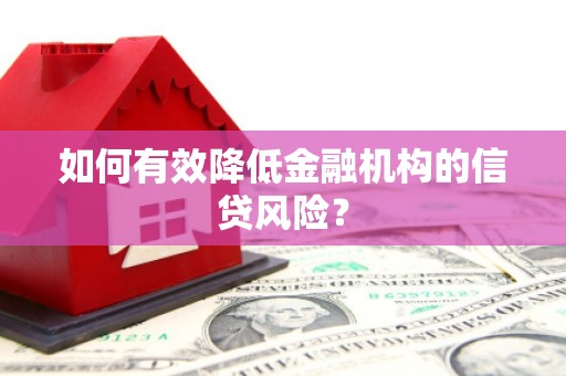 阳西如何有效降低金融机构的信贷风险？