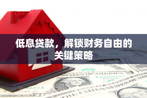 阳西低息贷款，解锁财务自由的关键策略