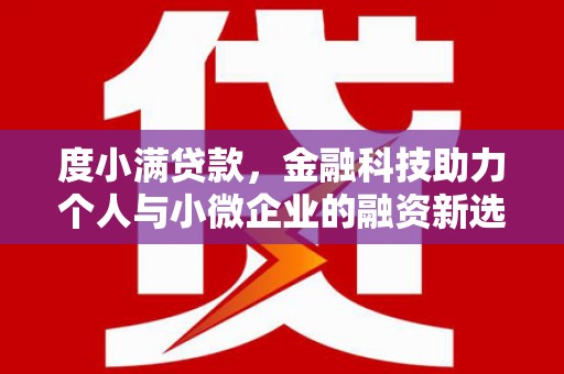 阳西度小满贷款，金融科技助力个人与小微企业的融资新选择