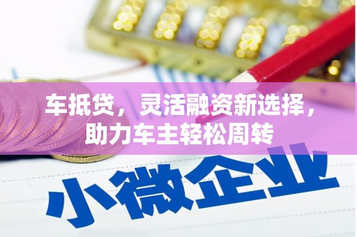 阳西车抵贷，灵活融资新选择，助力车主轻松周转