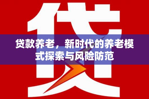 阳西贷款养老，新时代的养老模式探索与风险防范